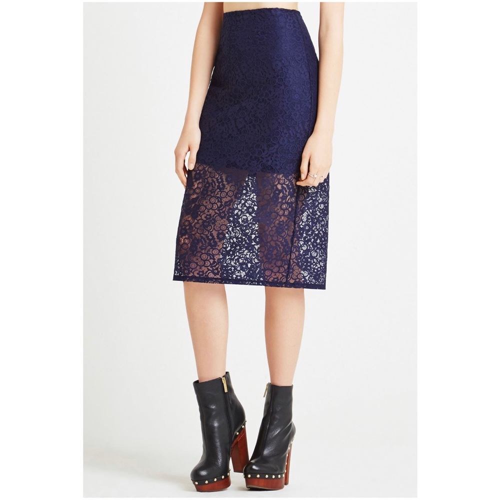 BCBGeneration Floral Lace Pencil Skirt
